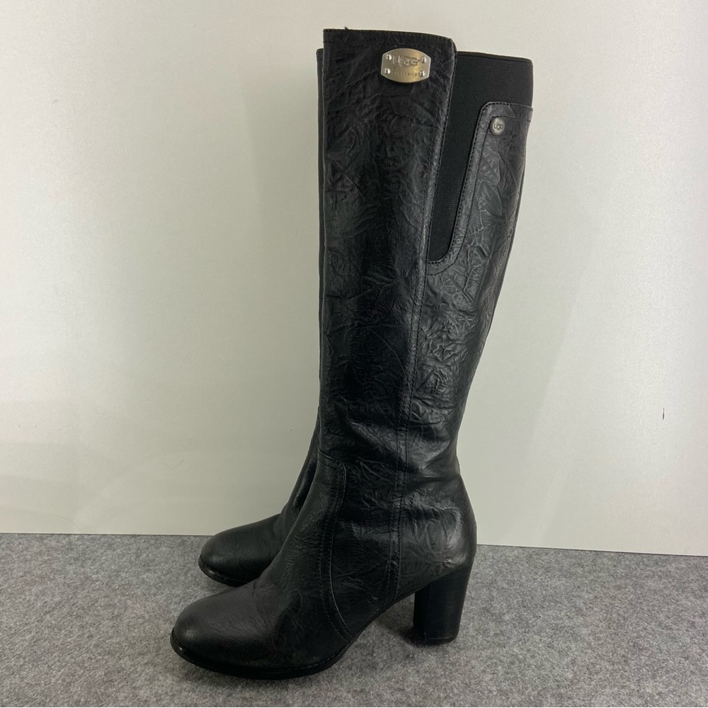 Ugg Black Leather Knee-High Boots